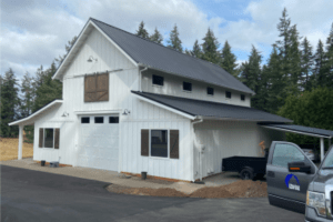 Black Metal Roof on Barn